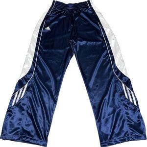 M Vintage Y2k Adidas Breakaway Baggy Sweatpants Tearaway Button snap stripe logo